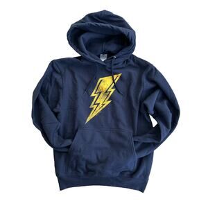 Navy Blue Hoodie with Yellow Lightning Bolt